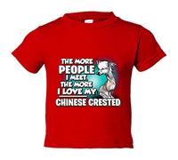 Camiseta bebé I love my Chinese Crested raza perro - Rojo, 2 años