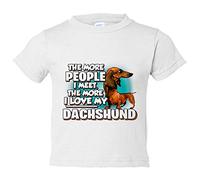 Camiseta bebé I love my Dachshund mascota raza perro - Blanco, 1 año