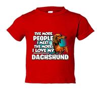 Camiseta bebé I love my Dachshund mascota raza perro - Rojo, 1 año