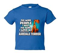 Camiseta bebé I love my dog Airedale Terrier raza perro - Azul Royal, 2 años