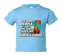 Camiseta bebé I love my dog Airedale Terrier raza perro - Celeste, 1 año