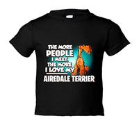 Camiseta bebé I love my dog Airedale Terrier raza perro - Negro, 1 año