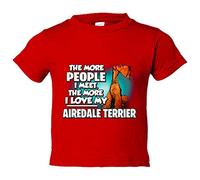 Camiseta bebé I love my dog Airedale Terrier raza perro - Rojo, 1 año