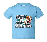 Camiseta bebé I love my English Bulldog mascota raza perro - Celeste, 2 años