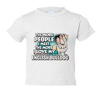Camiseta bebé I love my English Bulldog raza perro - Blanco, 1 año