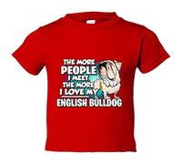Camiseta bebé I love my English Bulldog raza perro - Rojo, 1 año