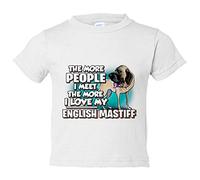 Camiseta bebé I love my English Mastiff Mastín raza perro - Blanco, 2 años