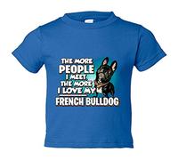 Camiseta bebé I love my French Bulldog Black raza perro - Azul Royal, 1 año