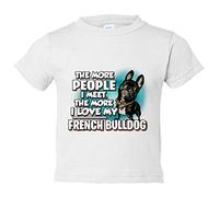 Camiseta bebé I love my French Bulldog Black raza perro - Blanco, 1 año