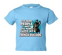 Camiseta bebé I love my French Bulldog Black raza perro - Celeste, 1 año