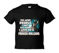 Camiseta bebé I love my French Bulldog Black raza perro - Negro, 2 años