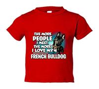 Camiseta bebé I love my French Bulldog Black raza perro - Rojo, 2 años