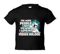 Camiseta bebé I love my French Bulldog raza perro - Negro, 1 año