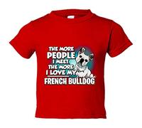 Camiseta bebé I love my French Bulldog raza perro - Rojo, 1 año