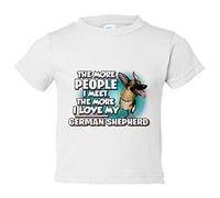Camiseta bebé I love my German Shepherd raza perro - Blanco, 1 año