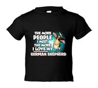 Camiseta bebé I love my German Shepherd raza perro - Negro, 1 año
