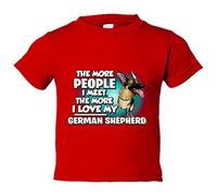 Camiseta bebé I love my German Shepherd raza perro - Rojo, 1 año