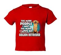 Camiseta bebé I love my Golden Retriever raza perro - Rojo, 1 año