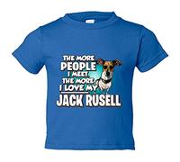Camiseta bebé I love my Jack Russell raza perro - Azul Royal, 2 años