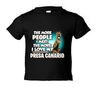 Camiseta bebé I love my Presa Canario raza perro - Negro, 1 año