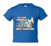 Camiseta bebé I love my West Highland raza perro - Azul Royal, 1 año