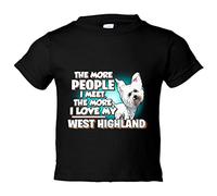 Camiseta bebé I love my West Highland raza perro - Negro, 2 años
