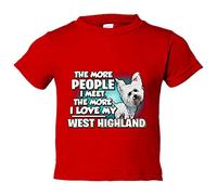 Camiseta bebé I love my West Highland raza perro - Rojo, 2 años
