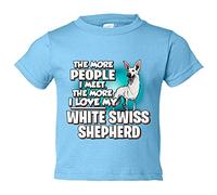 Camiseta bebé I love my White Swiss Shepherd raza perro - Celeste, 2 años