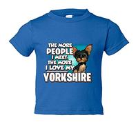 Camiseta bebé I love my Yorkshire Terrier raza perro - Azul Royal, 2 años