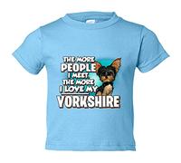 Camiseta bebé I love my Yorkshire Terrier raza perro - Celeste, 1 año