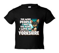 Camiseta bebé I love my Yorkshire Terrier raza perro - Negro, 1 año