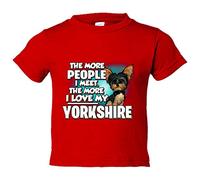 Camiseta bebé I love my Yorkshire Terrier raza perro - Rojo, 2 años
