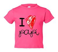 Camiseta bebé I Love papi català - Rosa, 1 año