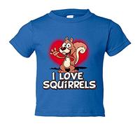 Camiseta bebé I Love Squirrels me encantan las ardillas - Azul Royal, 1 año