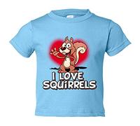 Camiseta bebé I Love Squirrels me encantan las ardillas - Celeste, 2 años