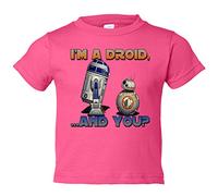 Camiseta bebé ilustración divertida I Am A Droid and you - Rosa, 2 años