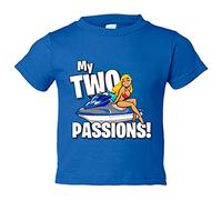 Camiseta bebé Jet Ski And Girls My Two Passions - Azul Royal, 1 año