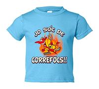 Camiseta bebé Jo sóc de correfocs - Celeste, 1 año
