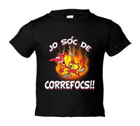 Camiseta bebé Jo sóc de correfocs - Negro, 2 años