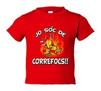 Camiseta bebé Jo sóc de correfocs - Rojo, 1 año