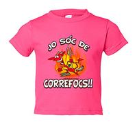 Camiseta bebé Jo sóc de correfocs - Rosa, 2 años