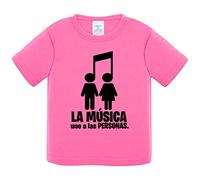 Camiseta bebé La música une a las personas pareja chico chica - Rosa, 2 años
