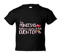 Camiseta bebé Las princesas también nos cansamos de tanto cuento - Negro, 1 año
