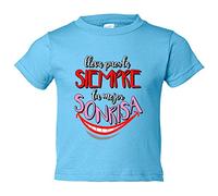 Camiseta bebé lleva puesta siempre tu mejor sonrisa - Celeste, 1 año