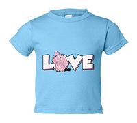 Camiseta bebé Love Elefante me encantan los elefantes - Celeste, 1 año