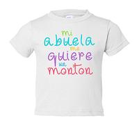 Camiseta bebé Mi abuela me quiere un montón - Blanco, 1 año