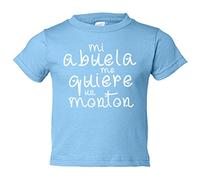 Camiseta bebé Mi abuela me quiere un montón - Celeste, 1 año