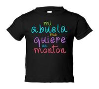 Camiseta bebé Mi abuela me quiere un montón - Negro, 1 año