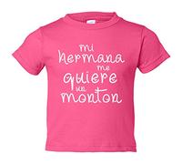 Camiseta bebé Mi hermana me quiere un montón - Rosa, 2 años