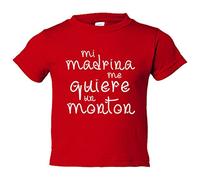 Camiseta bebé Mi madrina me quiere un montón - Rojo, 1 año